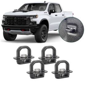 Sld-hxm-lvhh-4p Phamyor Aluminum Tie Down Anchors Truck Bed Side Wall Anchor Al Black 4 Pcs
