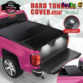 18m42405l0826 Popstore 6ft 73.5 Inch Frp Hard Tri-fold For 2005-2015 Toyota Tacoma Tonneau Cover Truck Bed