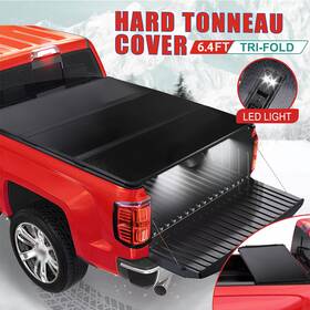 Beyshu0p2a Popstore 6.4/6.5ft Tonneau Cover 3 Fold For 2003-2025 Dodge Ram 1500 2500 3500 Truck Bed