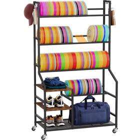 000019 Portin 5 Tier Disc Golf Storage Rack 57.4 H 33.2 W 15.7 D Brown