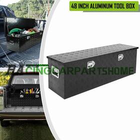 R821622 Racingcarpartshome 48x14x16 In Aluminum Stripes Plated Tool Box Pick Up Truck Bed Rv Trailer Storag