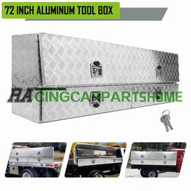 R821627 Racingcarpartshome 70 Inch Aluminum Truck Tool Box Pick Up Bed Storage With Lower Drawers And Key
