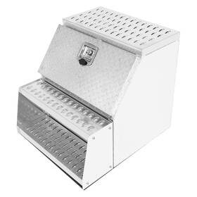 R821837 Racingcarpartshome 25 Inch X28 X24 Aluminum Side Mount Semi Truck Tool Box Saddle Step Open Wide Design