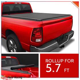 R15224ed307hare Redhare Soft Roll Up Truck Bed Tonneau Cover For Dodge Ram 1500 2009-2023 5.7ft