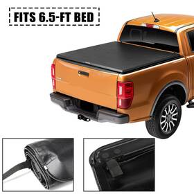 R16610ed624hare Redhare Tonneau Cover Truck Bed 6.5ft For Ford F150 Soft Roll-up Black 2004-2008