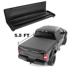 R16710ed793hare Redhare Tonneau Cover Truck Bed 5.5ft For Ford F-150 F150 Soft 4-fold 2004-2021 Black