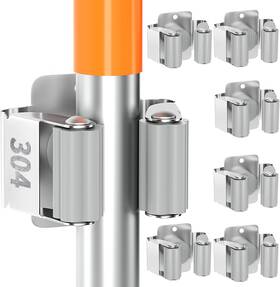 Reliahom 712215988027 6 Pack Broom Holder Wall Mount Stainless Steel Mop 1rack Silver