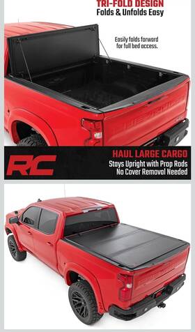 49120650 Rough Country Hard Flip Up Bed Cover For 19-26 Chevy/gmc 1500 6ft7 -