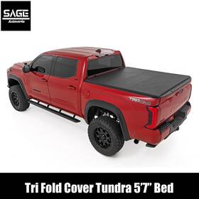 5ft7 Rough Country Suspension 840269972324 Soft Tri-fold Bed Cover For Toyota Tundra Inch