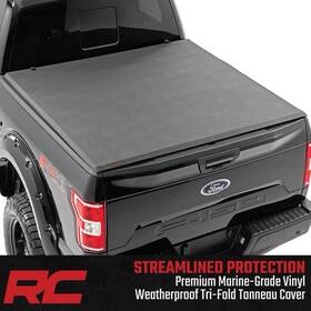 41501550a Rough Country Suspension Systems Soft Tri-fold Tonneau Cover For 01-03 F150 Crew 5.5ft