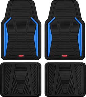 Rubbermaid 190727188515 Car Mat Full Set All-weather Heavy-duty 4 Pieces Trim-to-fit Blue