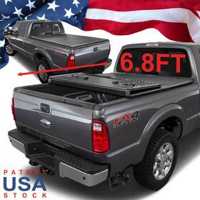 Rxh005 Ryaxes Frp Hard Tri-fold Bed Tonneau Cover For 1999-24 F250 F350 Superduty 6.8ft 81.9 Inch
