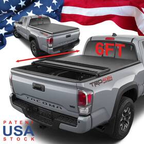 Rxtt060 Ryaxes Soft Quad-fold Bed Tonneau Cover Truck For 2016-2025 Tacoma 6ft 73.7inch