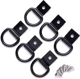 Pj-024 Sbyltek 6 Pcs D-ring Tie Down Anchors 1/4 Inch Heavy Duty Steel 2.56 Inches X 1.65