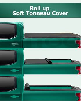 Cn16164611n Scitoo 5ft Roll-up Soft Tonneau Cover For 2016-2022 Toyota Tacoma Truck Bed Water Proof