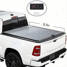 Sdrs241dp Shome-auto 5.7ft Hard Retractable Truck Bed Cover With Keys For 2009-2024 Dodge Ram 1500 Us