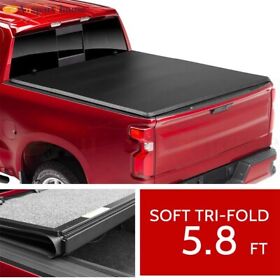 9941381 Soft 5.8ft Tri-fold Tonneau Cover For Chevrolet Silverado 1500 2.7l 5.3l 6.2l