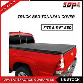 Sdp16701a792s Speedyparts4 For 04-21 Silverado/sierra 5.8ft 69.6ftft Short Bed Soft Lock 4-fold Tonneau Cover