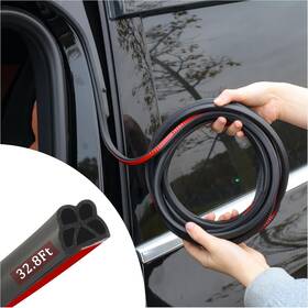 Tiao-0101 Stacool 32.8ft Car Door Weather Stripping B-shape Double Layer Rubber Seal