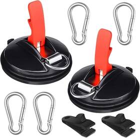 Skdjfrt59607678 Statabsta Upgrade Heavy Duty 2 Red Suction Cups And 4 Carabiners Tarp Clips