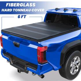 96875m04244702ss Summitteile 6ft 4-fold Hard Fiberglass Truck Bed Tonneau Cover For 2016-2023 Toyota Tacoma