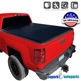 Superbautoparts 841808196980 For 2007-2024 Chevy Silverado Sierra 1500 5.8ft Bed 4 Fold Soft Tonneau Cover