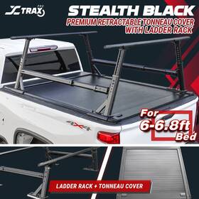 Sb-f250-lo Syneticusa R1l For 2008-25 F250 F350 6.8ft Stealth Black Mrb Tonneau Cover Retractable Rack01