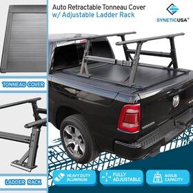 Syneticusa Tc-ar-rambox-sh R1 Auto Ar Retractable Tonneau Cover Rack Fits 2009-2025 Ram 1500 With Rambox 5.7ft