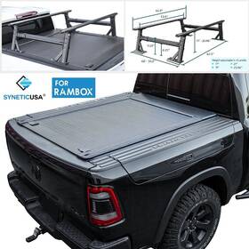 Tc-r-v2-rambox-sh Syneticusa R1 Fit 2009-25 Ram 1500 5.7ft With Rambox Mr Retractable Tonneau Cover Ladder Rack1