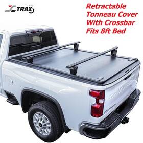 Tc-r-v2-sil-xl Syneticusa Cb 8ft Bed Mr Retract Tonneau Cover With Crossbar For 2007-2025 Silverado 2500 3500 Hd