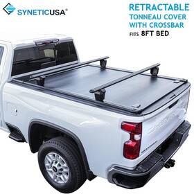 Tc-r-v2-tun-xl Syneticusa Cb Mr Hard Retractable Tonneau Cover For 2007-2021 Tundra X-long Bed 8ft With Crossbar