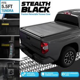 Tc-sb-tun22-sh Syneticusa Stealth Black Premium Mrb Retractable Hard Tonneau Cover For 2022-25 Tundra 5.5f
