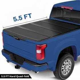 Fd-nhq012-550 Tomoka 5.5ft Frp Hard Quad-fold Tonneau Cover For 04-26 Ford F150&06-14 Lincoln Mark Lt