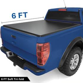 Fd-nst007-600 Tomoka 6ft Frp Soft 3-fold Tonneau Cover For 1983-2011 Ford Ranger Fleetside Truck Bed