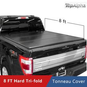 Topfd-nh014-800 Topalpha 8ft Hard Tri-fold Tonneau Cover For 2015-2025 Ford F-150 F150 Truck Bed