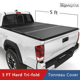 Topty-nh051-500 Topalpha 5ft Hard Tri-fold Tonneau Cover For 2005-2015 Toyota Tacoma Truck Bed Waterproof