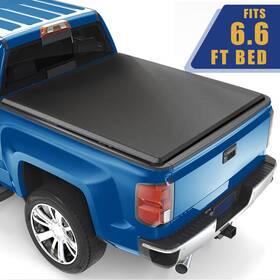 Td-sq8065038 Topdera 6.6ft Soft Quad-fold For 07-25 Silverado Sierra 1500 07-19 2500hd Tonneau Cover