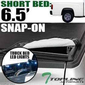 Tc-dak97-6.5-hss Topline Autopart 746756400946 For 1997-2004 Dodge Dakota 6.5ft Bed Hidden Snap Tonneau Cover Led Lights