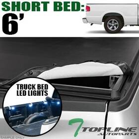 Tbl-16w8p-01-tl Topline Autopart 746756401875 For 1982-1993 Chevy S10/s15 6ft Bed Hidden Snap Tonneau Cover Led Lights