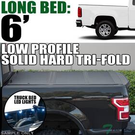 Tbl-16w8p-01-tl Topline Autopart 746756418620 For 2015-2022 Colorado/canyon 6 Ft Lopro Hard Tri Fold Tonneau Cover Led