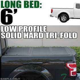 Tc-fron05-6-lth-tl Topline Autopart For 2005-2021 Frontier 6 Ft Bed Low Profile Hard Tri Fold Tonneau Cover