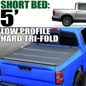 Tc-ridg17-5-lth-tl Topline Autopart Tlaps For 2017-2026 Ridgeline 5.3 Ft Bed Low Profile Hard Tri Fold Tonneau Cover