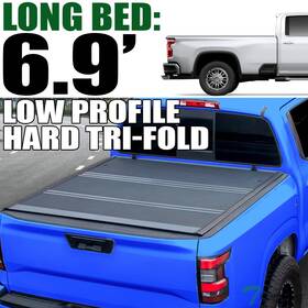 Tc-sil202500-6.9-lth-tl Topline Autopart Tlaps For 20-26 Silverado/sierra Hd 6.9ft Low Profile Hard Tri Fold Tonneau Cover