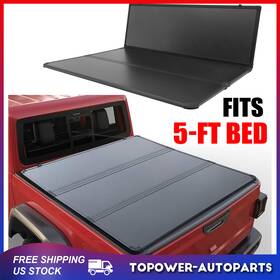 Top165251er Topower-autoparts 5ft Bed Hard Tri-fold Truck Tonneau Cover For 2019-2020 Ford Ranger