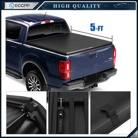 Top167983er Topower-autoparts 5ft Soft Tri-fold Truck Bed Tonneau Cover Waterproof For 2005-2015 Toyota Tacoma