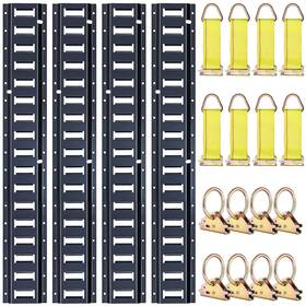 Dn0560b-a08 Trekassy E Track Tie Down Rail Kit 8ft 4 Pack 16pcs Etrack Rails Steel