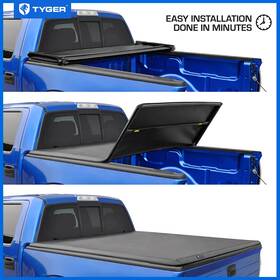 Tg-bc3f1066 Tyger Fit 2019-2023 Ford Ranger 5ft Bed Soft Tri-fold Tonneau Cover T3