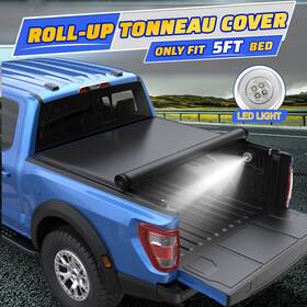 12m44107m0506 Ubmotor 5ft Roll Up Tonneau Cover For 2019-2025 Ford Ranger Truck Bed Water Proof With Lamp