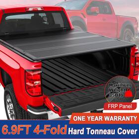 18m04224702l0826 Ultimatecar 6.9ft 4-fold Frp Hard Tonneau Cover For 2019-2025 Silverado Sierra 2500hd 3500hd