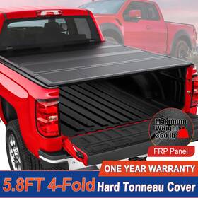 18m04254102l0826 Ultimatecar 5.7/5.8ft 4-fold Frp Hard Tonneau Cover For 2016-2024 Nissan Titan Truck Bed